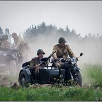 Советские разведчики на мотоцикле Гумбинненское сражение –
