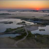 Ррассвет над Саранскими карьерами 2 - аэросъемка по Калининградской Голландии