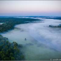 Дейма в тумане - аэросъемка по Калининградской Голландии