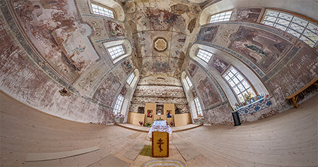 Панорама 360° церкви Николая Чудотворца в Комарице