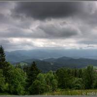 Вид сверху на долину. Словения гора Голте Golte.