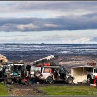 Исландия. Кемперы в кемпинге у ледника Ватнайокутль